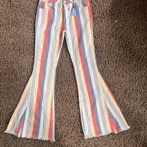 Saints and Hearts Striped Flare Pants